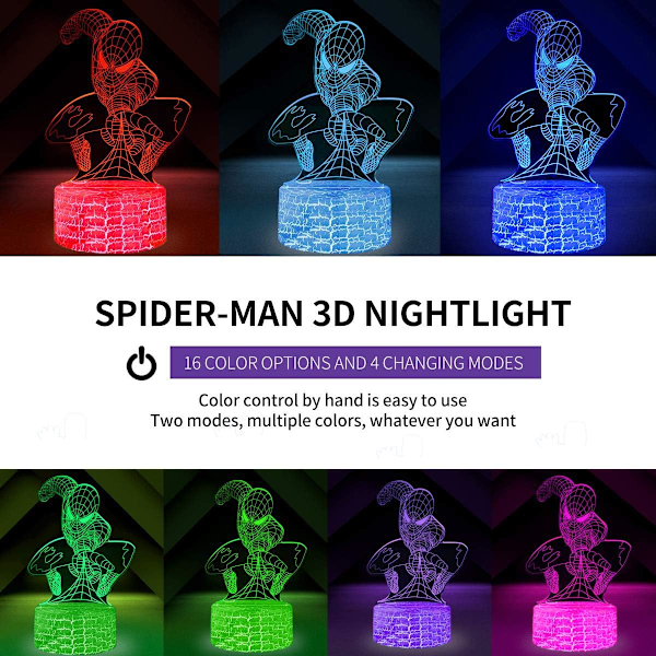 3D Illusion Nattlampa, Innovativ Design Skapar Magisk 16 Färgers Gradvis Förändrande Touch Switch USB Bordslampa, Perfekt Present för Barn & Vuxna,