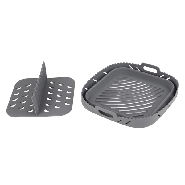 Airfryer-papper, återanvändbara silikon airfryer-papper för mångsidig användning i dina köksapparater, non-stick yta för enkel rengöring, grå