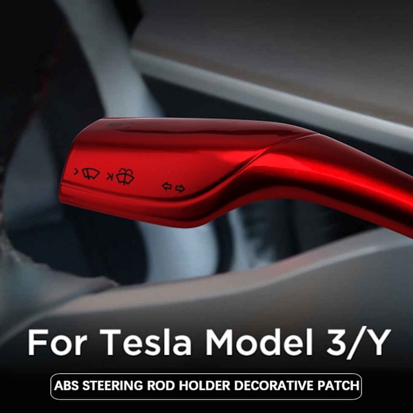 Rattstyrningsvredskydd, Vredskydd för Vindrutetorkare, Dekor för Tesla Model 3/Y Röd