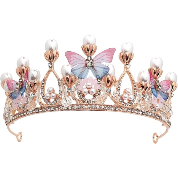 Flickans prinsessa Tiara, flickans födelsedag, kronan, fjärilen, prinsessföreställningen, frisyrmodellen, catwalken, den handgjorda