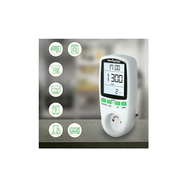 Innovativ Strömförbrukningsmätare för Hushållsapparater, Digital LCD-skärm med Överbelastningsskydd, Energiförbrukningsanalysator i Realtid för Säkerhet