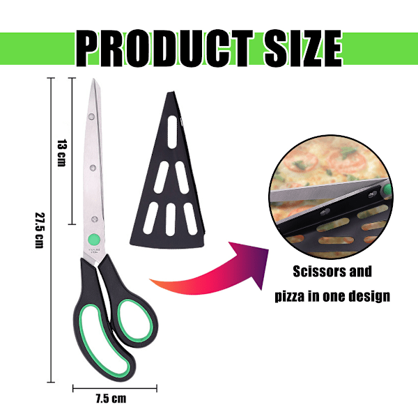 Professionell Pizzasax, Non-Stick Inbyggd Serveringsspatel Multifunktionell Avtagbara Vassa Rostfria Blad, Pizzaskärare Enkel Skärning