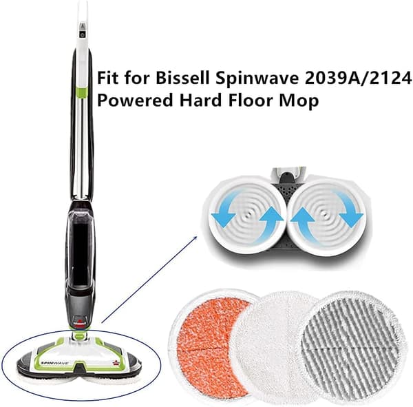 Erstatningsputer kompatible med Bissell Spinwave 2039A 2124 (In
