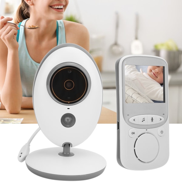 2,4G Digital Trådløs Babyalarm Sikkerhedskamera To-vejs Intercom Babyalarm 100‑240VEU Stikkontakt