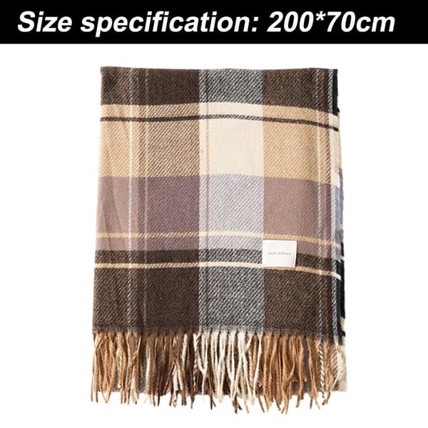 Lang plaid tæppe til kvinder, chunky oversized vinter/efterår varmt tørklæde, stort plaid tørklæde wrap
