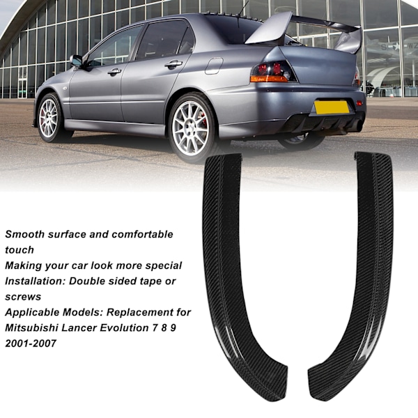 Hiilikuidusta valmistetut takapuskurin sivusplitterien laajennukset Mitsubishi Lancer Evolution 7 8 9:lle (2001-2007) - Vaihto-osat