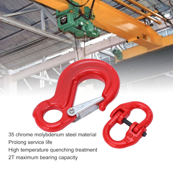 Slip Hook Eye Sling Heavy Duty 2T Bærende Trailer Løftekædeforbindelse med 2 Ringspænder