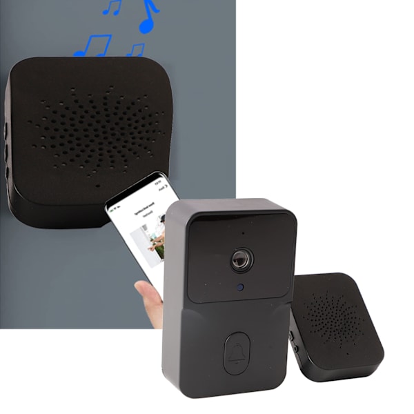 Trådløs Smart Videodørtelefon med Indbygget Kamera WIFI Dørklokke til Hjemmesikkerhed