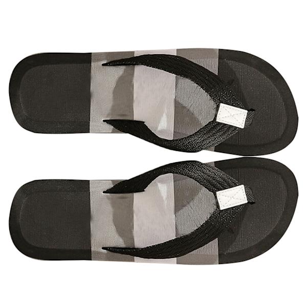 Mænds Flip Flops Hurtigtørrende Åndbar Skridsikker Blød EVA Ergonomisk Strand Thong Sandaler Sort 41