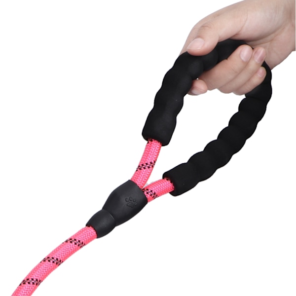 Pet Pulling Leash Nylon Reflective Dog Chain Safety Rope for Puppy Medium Large Dogs Running Walking TrainingRose Red