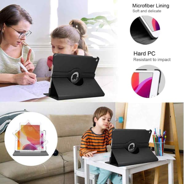 Sopii Apple iPad7 -tabletille pyörivällä nahkakotelolla