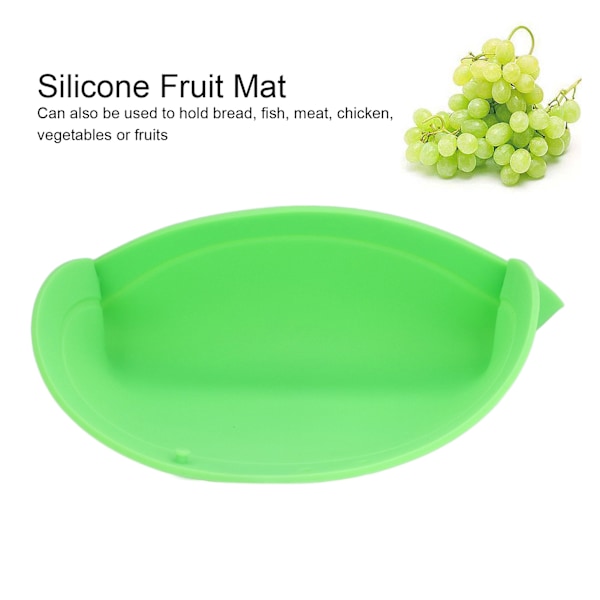 Multifunktionell Silikon Skärbräda Fruktmatta Rund Bräda Picknick Matunderlägg för Kök Utomhus Picknick Grön