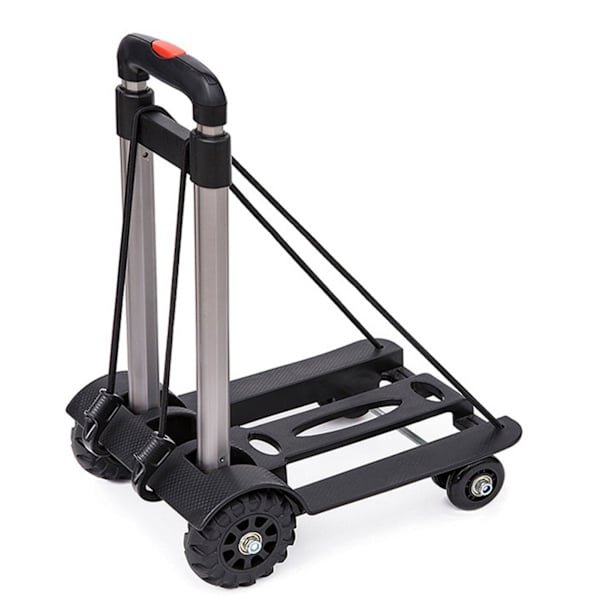 4 Hjul Foldbar Trolley Aluminium Legering Foldbar Håndtruck Bagagevogn til Indkøb Madvarer