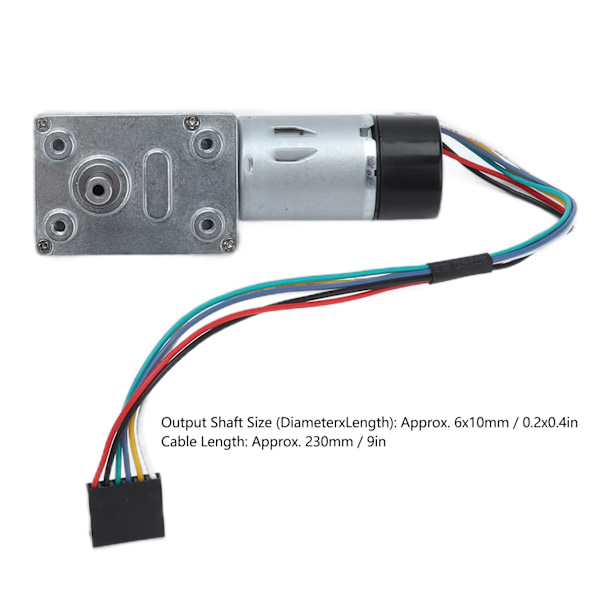 JGY‑370 DC-växelmotor med Encoder Biaxial 14mm Utmatningsaxel DC 24V