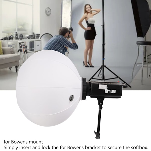 Laterna Softbox 60cm Snabbkoppling 360 Graders Uppblåsbar Mjukljusmodifierare för Bowens Mount-lampor för Professionell Fotografering och Videoinspelning