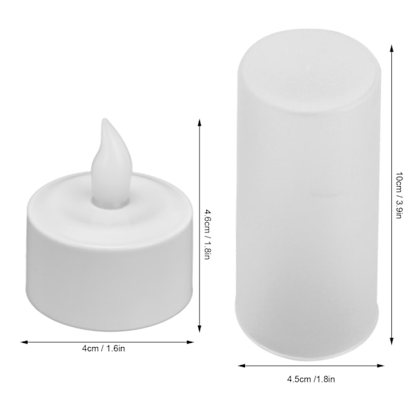 Lysestake med Simulert Flamme, Trygg og Gjenbrukbar LED-Lys for Fest, Bryllup, Jul, 100‑240VUS-Plugg
