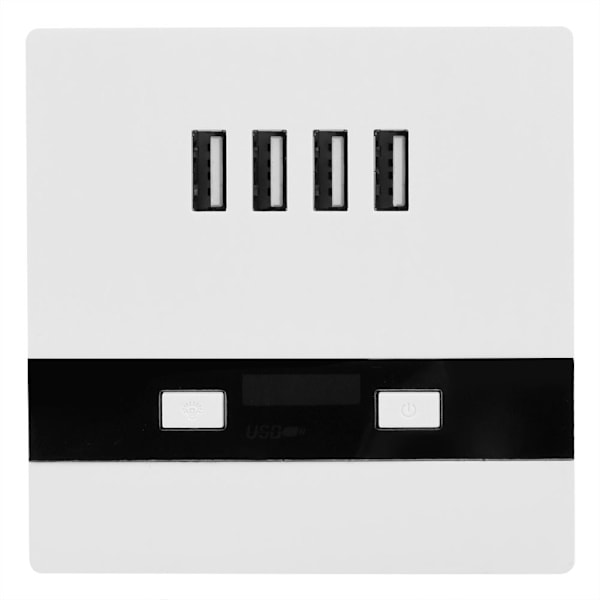 AC220V Kestävä ABS-seinäpistorasia 0,5W LED-valolla 4 * USB-porttia 5V 3A