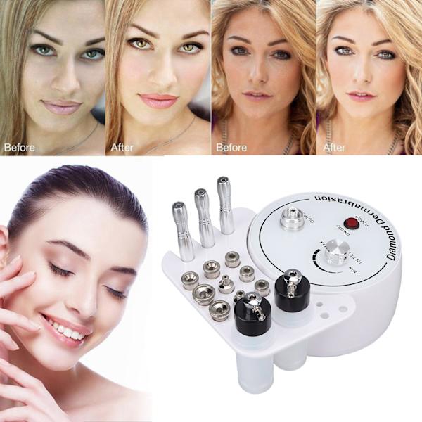 Mikrodermabrasionsmaskin 3 i 1 Vakuum Hudföryngring Minskar Rynkor Dermabrasion Hudvårdsmaskin 100‑240V EU-kontakt