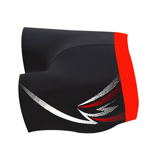 Menn Svømmeshorts Hurtigttørkende Elastisk Pustende Slim Fit Bånd i Livet Motetrykk Menn Svømmetøy for Svømming Rød XXL (100‑140kg / 220.5‑308.6lb)