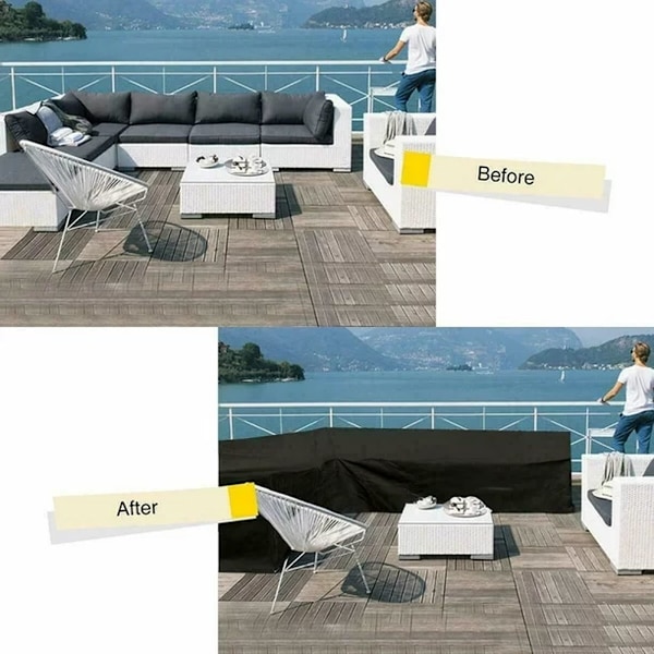 Kraftigt Vattentätt Överdrag för Utesoffa, Möbelskydd med Ventilationsöppning för Uteplats (104\"L/83L x 32\"D x 31\"H)