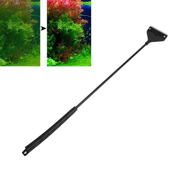 Akvarium Alg Skrapa Algavlägsnare Långt Handtag Rengöringsborste Algavlägsnarverktyg för Artefakt Akvarium Fisktank 52cm