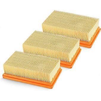 3-pakning Flat Rynkefilter, Filter Flat Rynkefilter, Flat Fold Filter Filter Kompatibel, For Krcher Støvsuger [Mv5,] For Allergikere Aga