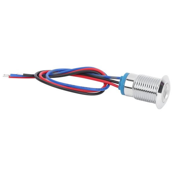 4 Sæt Fortrådsede Runde LED'er Vandtætte 2-Farvet Lys Fælles Anode Anode Elektrode 1224V 12mm (Rød og Blå)
