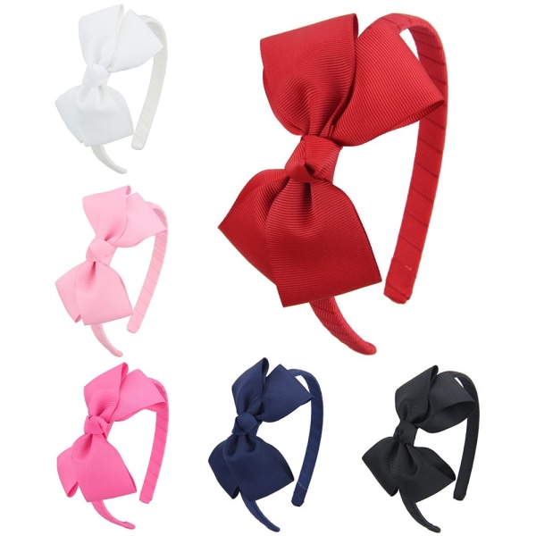 6 STK Girls Boutique Grosgrain Ribbon Pandebånd med sløjfer