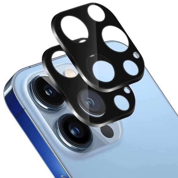 [2-Pack] Härdat Glas Linsskydd för iPhone 13 Pro Max - Svart