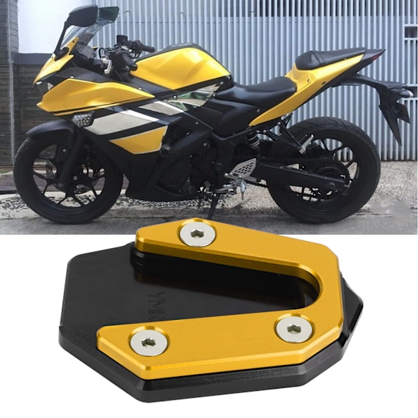 Parkeringskickstöd Förlängningsplatta Sidostöd Stöd Passar Yamaha YZF R25/YZF R3/MT‑25/MT‑03 14-19Guld