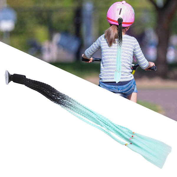 Hjelmfläta Dekoration Motorcykel Trendig Gradient Hjelm Dreadlocks Peruk Svart Cyan