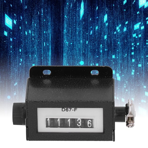 Mekanisk Tæller 5-cifret Metal Manuel Nulstillelig Håndtræk 0‑99999 Tælling D67‑F