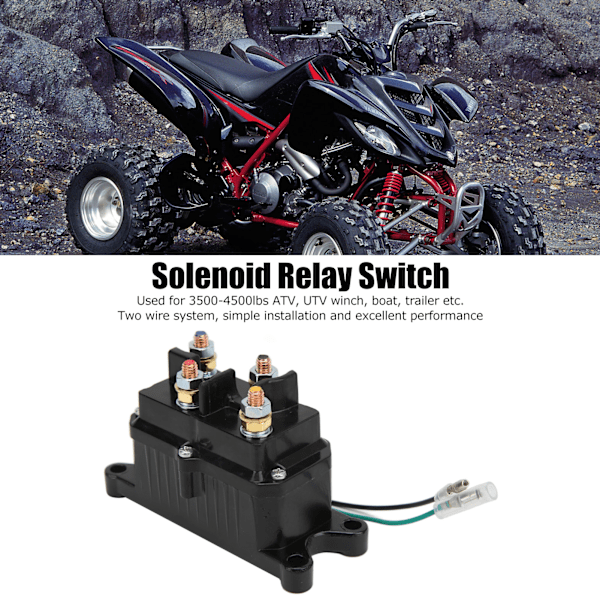 12V 250A Elektrisk Vinsch Solenoid Relä Kontakt för 3500‑4500lbs UTV ATV Pickup Båt Trailer