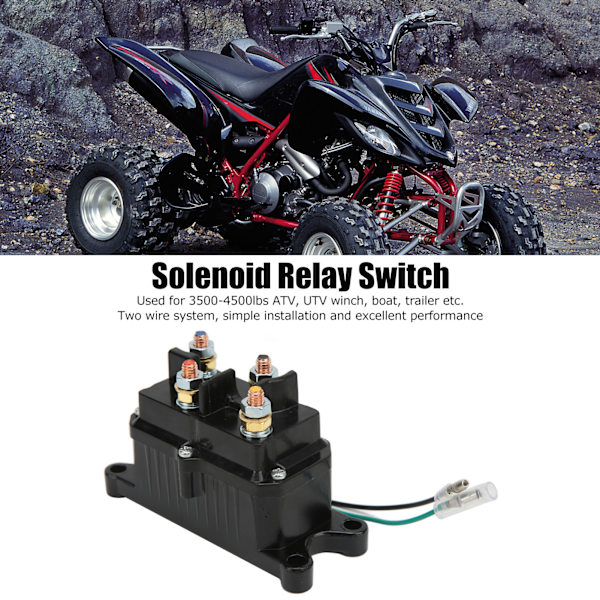 12V 250A Elektrisk vinsj solenoidrelékontakt for 3500‑4500lbs UTV ATV Pickup Båt Henger