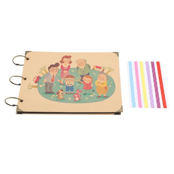 10'' DIY Vintage Fotoalbum Billedholder Opbevaringspaste Familie Foto Mønster