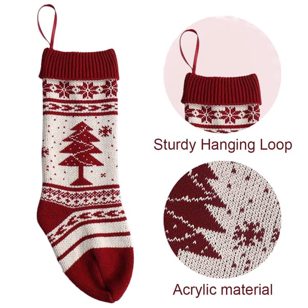 Hängande garn snöflinga julgran presentpåse dekorativ strumpa style1
