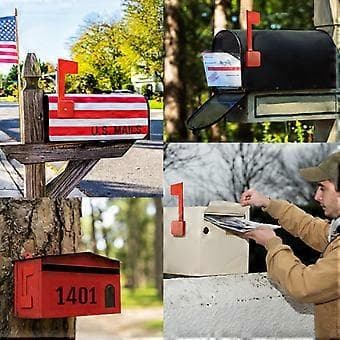 Udskiftningsflag til postkasse, tilbehør til postkasser til trævæg, metal, sten, træoverflader, tilbehør