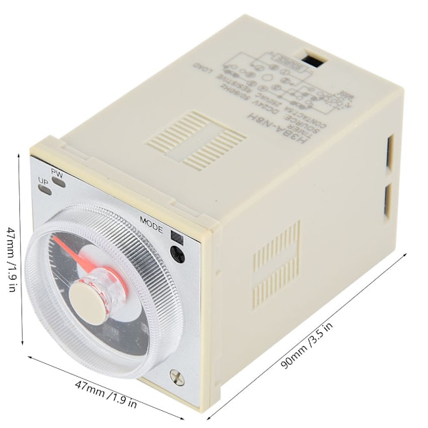 Tidsrelæ Multifunktionelt Høj Præcision 8 Pins Timer 1.2s til 300h 220VAC/24VDC/AC24VDC/AC