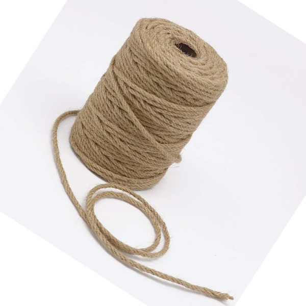 Multifunktionell Jute Snöre, Naturbrun 50 Meter 4Mm, För Hantverk Och Trädgårdsarbete