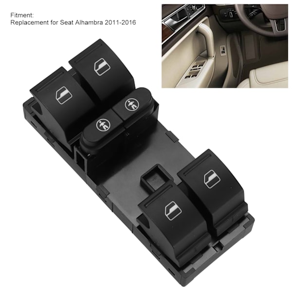 Auton sähköikkunan pääkytkin, etuohjaimen painike, 7L6959857E, korvaava Seat Alhambra 2011-2016