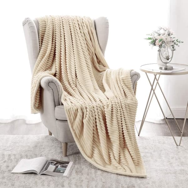 Koseteppe, tepper, sofateppe, mykt pledd, 100 x 150 cm Color: natural