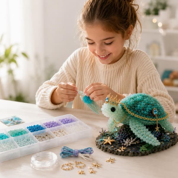 Lille 3D Perledyr Håndværkssæt: DIY Dyre-Perlesæt – Skildpadde Sæt