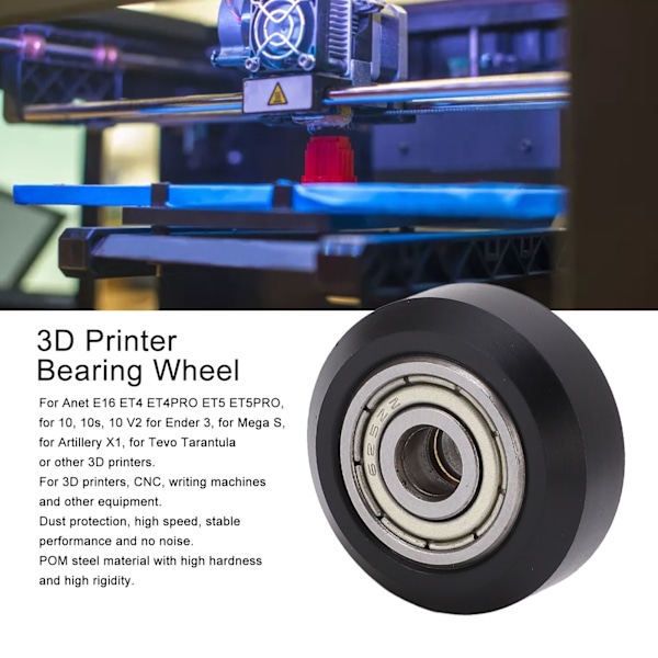 13 stk 3D-printerhjul Karbonstål Lagring POM Hjul Tilbehør for CNC-maskin