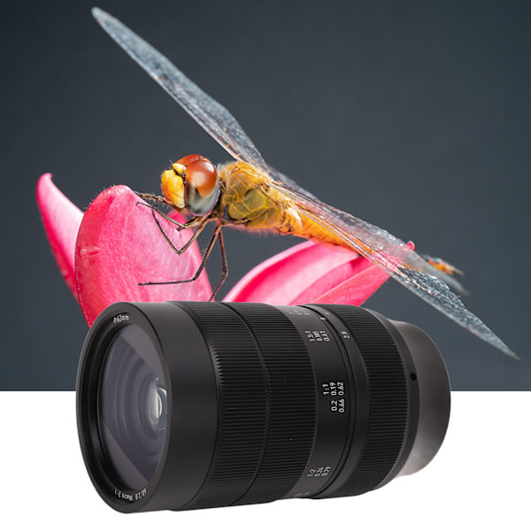 60mm F2.8 APS-C Manuell Fokus Makroobjektiv 2x Förstoring Aluminiumlegering Kameralins för E-fattning