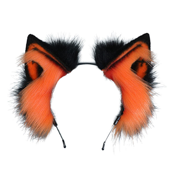 Handgjorda Wolf Fox Ears Animal Cute Head Accessoarer för hallowee Orange