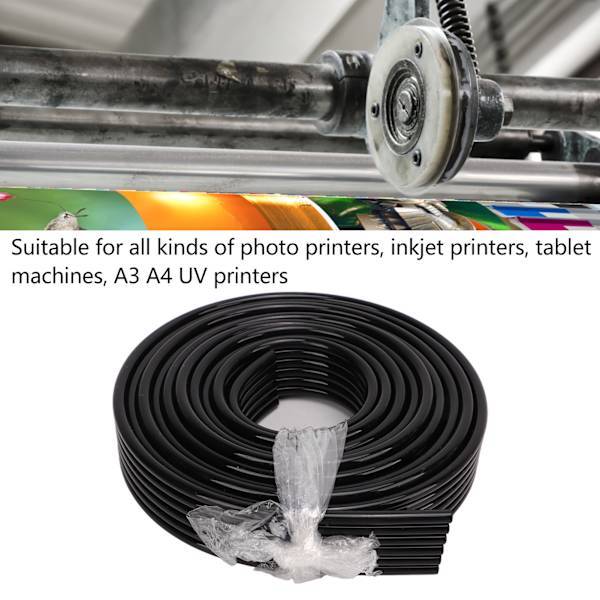 Bläckrör 6 Linjer OD 5mm ID 3mm 3 Meter Längd Flexibelt Bläckrör för Fotobläckstråleskrivare UV-skrivare Svart