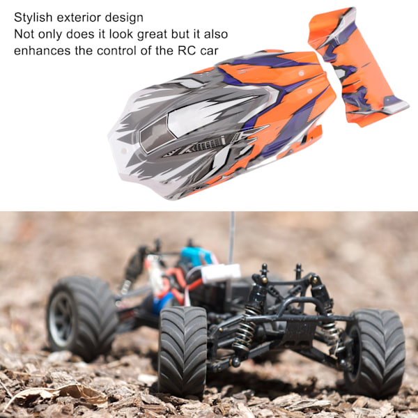 RC Kaross med Spoiler Vinge Plast RC Skal Skydd Fodral Ersättning för WLTOYS 124010 Reservdelar