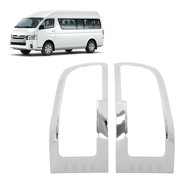 2 st. Strålkastarskydd ABS Krompläterad Skyddande Ram Ersättning för HIACE 2005‑2010