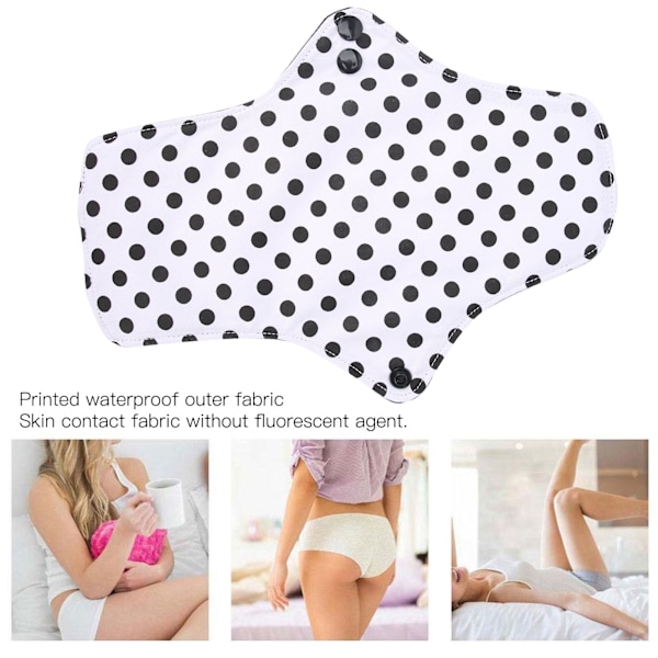 5 stk Kvinnelige Sanitærbind Bomulls Gjenbrukbare Lekkasjesikre Vaskbare Gravide Kvinne Menstruasjonsbind M 19cm x 26cm