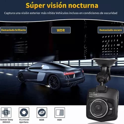 Kompakt Dash Cam-videoopptaker for biler, nattsyn 170° vidvinkelobjektiv Dash Cam med G-sensor parkeringsovervåking, loop-opptak bevegelse